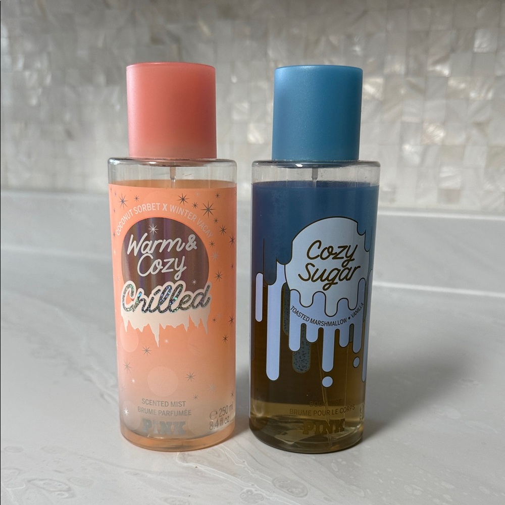 PINK Victoria's Secret Warm & Cozy Chilled and Cozy Sugar Body Wash Set